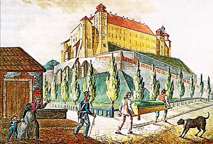 Przenoszenie chorego, w łożu osłoniętym zieloną ceratą, do lazaretu na Wawel podczas epidemii cholery w 1831 roku. Asystuje milicjant (sic!) Wolnego Miasta Krakowa, Muzeum Krakowa
