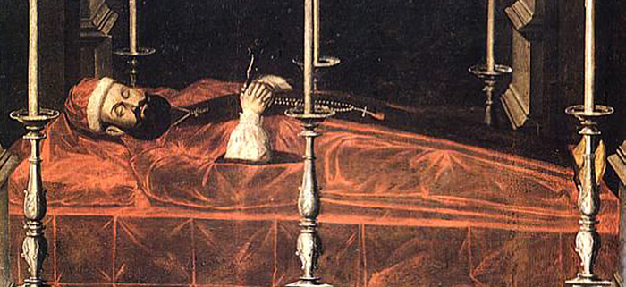Autor nieznany, Krzysztof Opaliński na katafalku, około 1655 roku, olej na płótnie, 140 x 212,5 cm, kościół oo. Bernardynów, Sieraków / na licencji WikimediaCommons